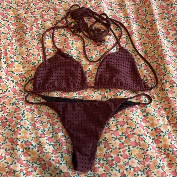 acacia swimwear Other - Acacia Merlot Mesh Set Large